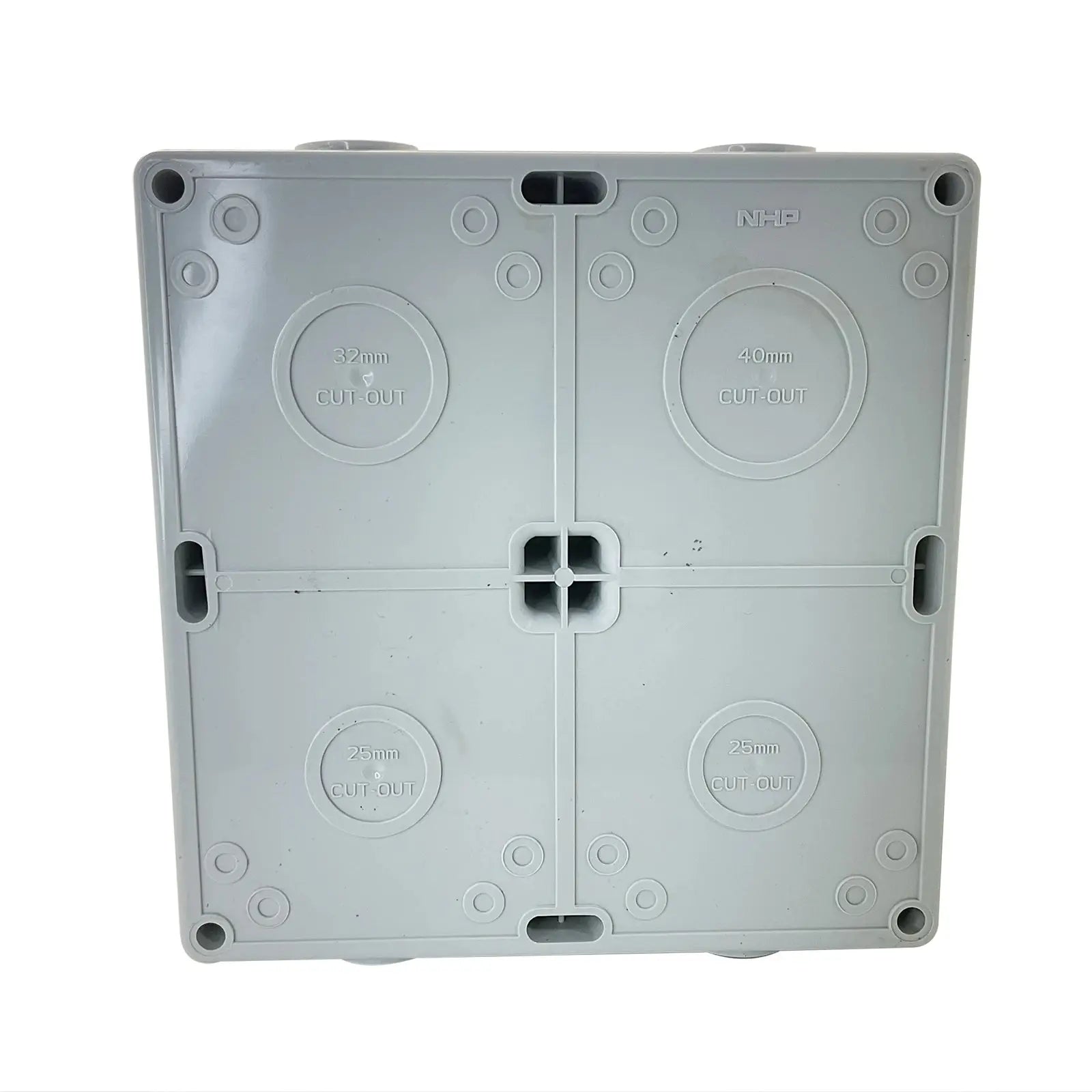 NHP Back Box 4 Gang 198x198x63mm Durable Gray ISOBB4G
