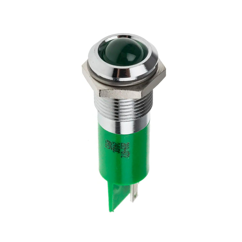 Neutral LED Panel Indicator 24VAC 14mm Mounting Hole Green 250-9206