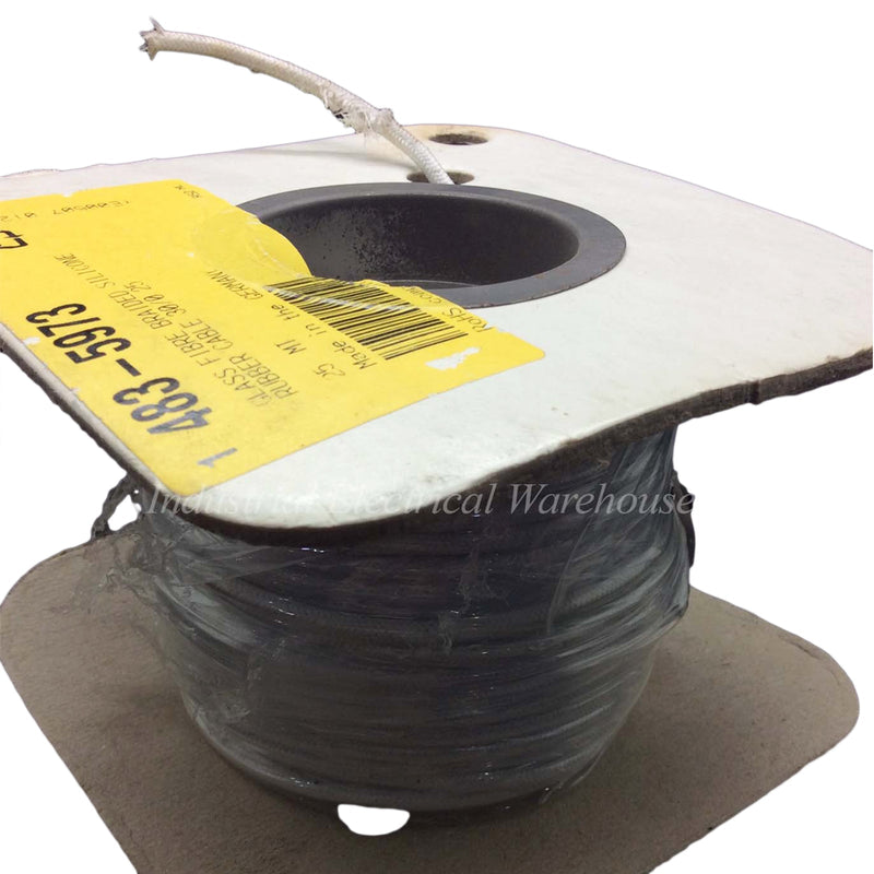 Neutral Glass Fibre Braided Silicone Rubber Cable 30/025 25m 483-5973