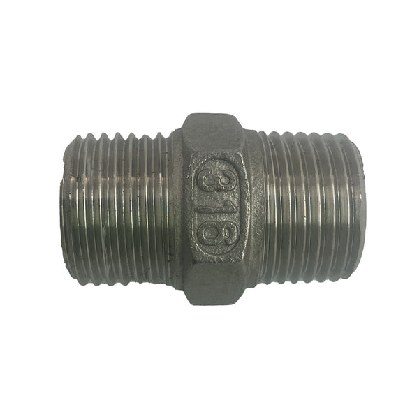 Hex Nipple BSP 316 Stainless Steel 1/2"