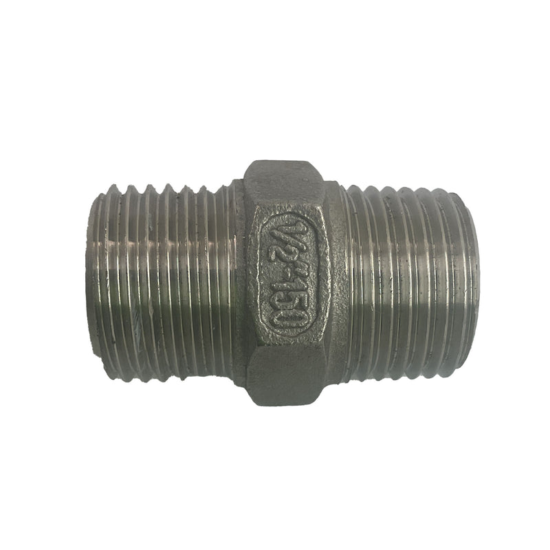 Hex Nipple BSP 316 Stainless Steel 1/2"