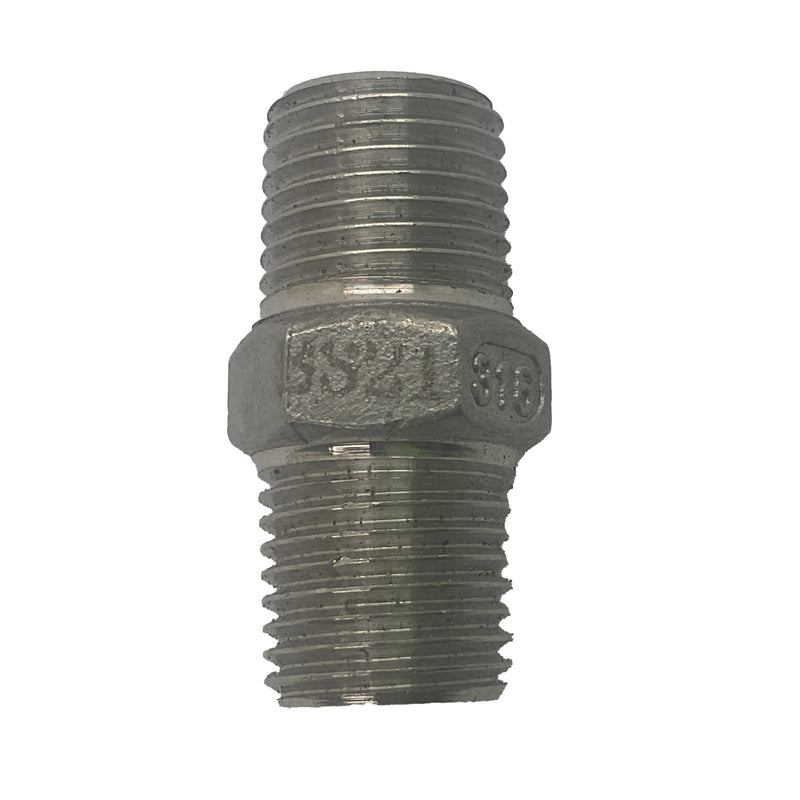 Hex Nipple BSP 316 Stainless Steel 1/4"