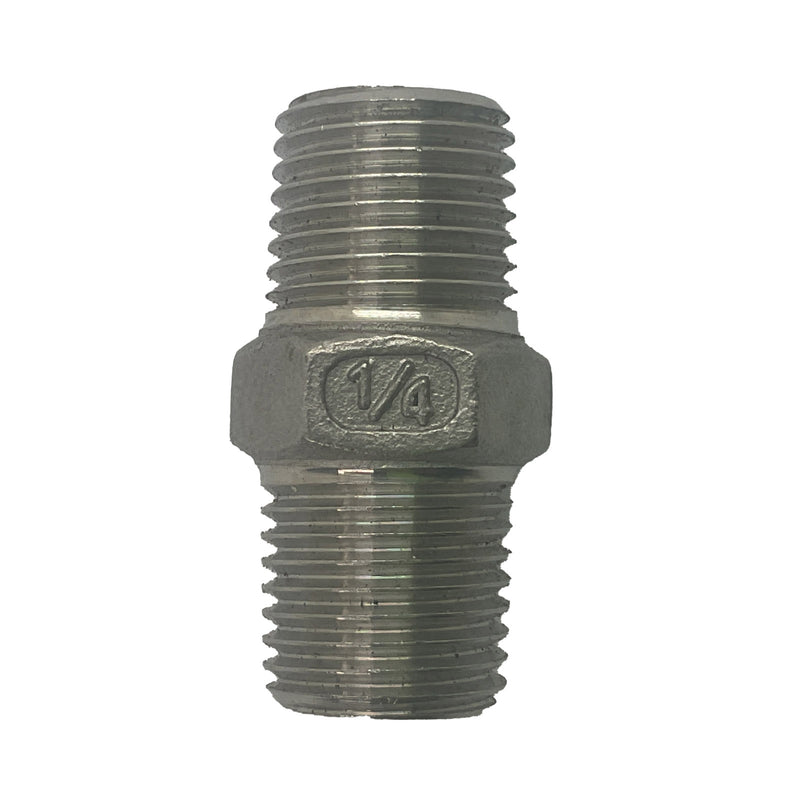 Hex Nipple BSP 316 Stainless Steel 1/4"