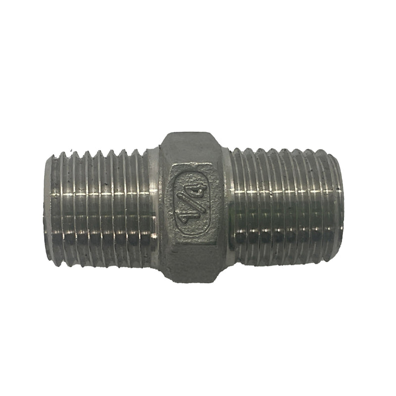 Hex Nipple BSP 316 Stainless Steel 1/4"