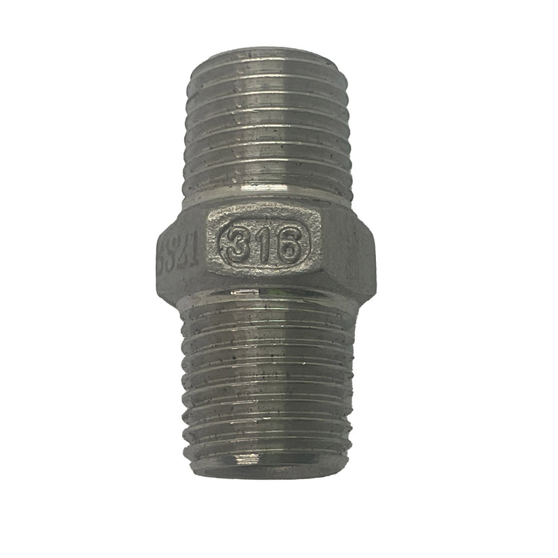 Hex Nipple BSP 316 Stainless Steel 1/4"