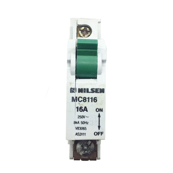 Nilsen Circuit Breaker Single Pole 16A 8kA 50Hz MC8116