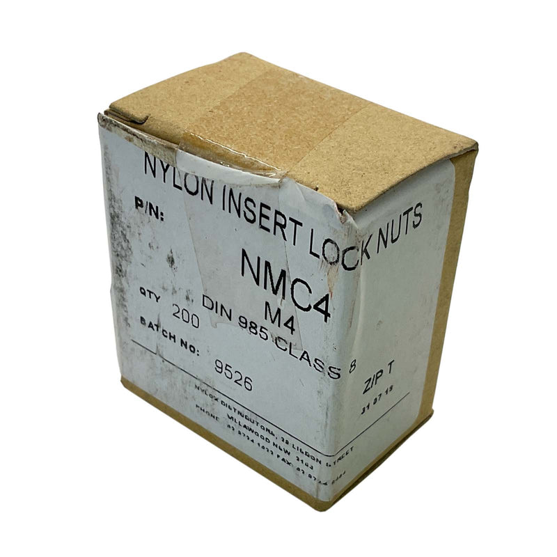 Nylok Nylon Insert Lock Nuts M4 DIN 985 Class 8 NMC4 Box of 200