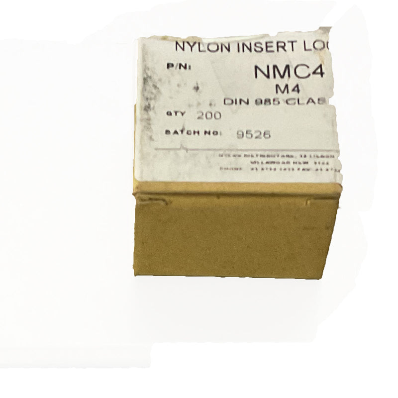 Nylok Nylon Insert Lock Nuts M4 DIN 985 Class 8 NMC4 Box of 200