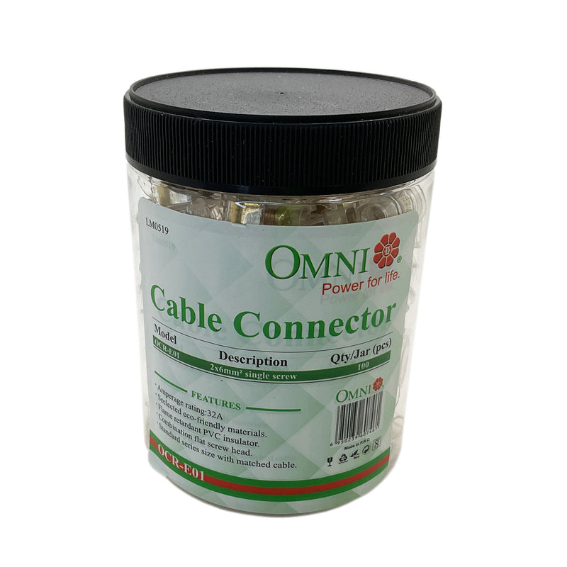 OMNI Cable Connector 2*x6mm Single Screw OCR-E01