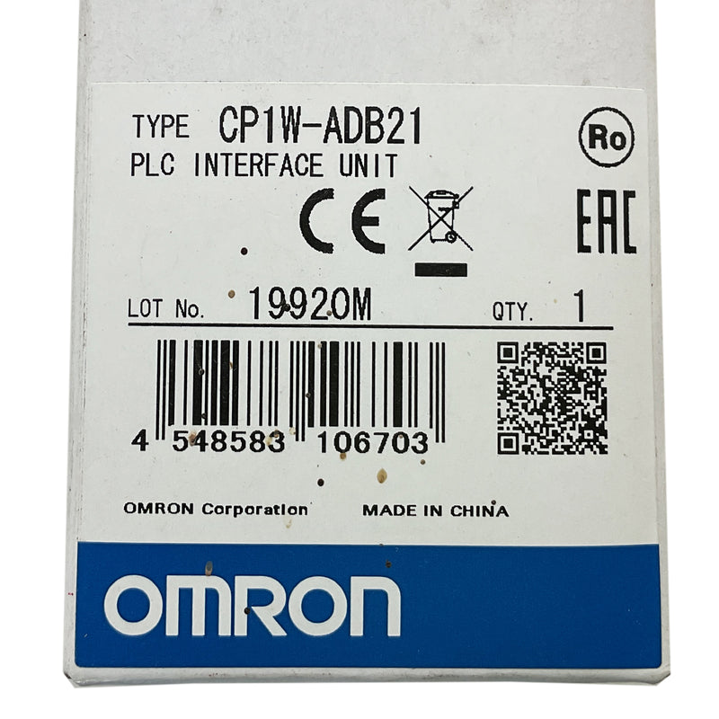 Omron PLC I/O Module Analogue for Use with CP1L CPU Unit CP1W-ADB21