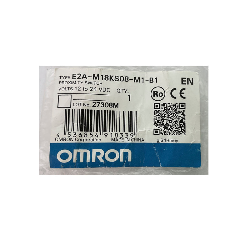 Omron Inductive Sensor 8mm M18 PNP/NO IP67 E2A-M18KS08-M1-B1