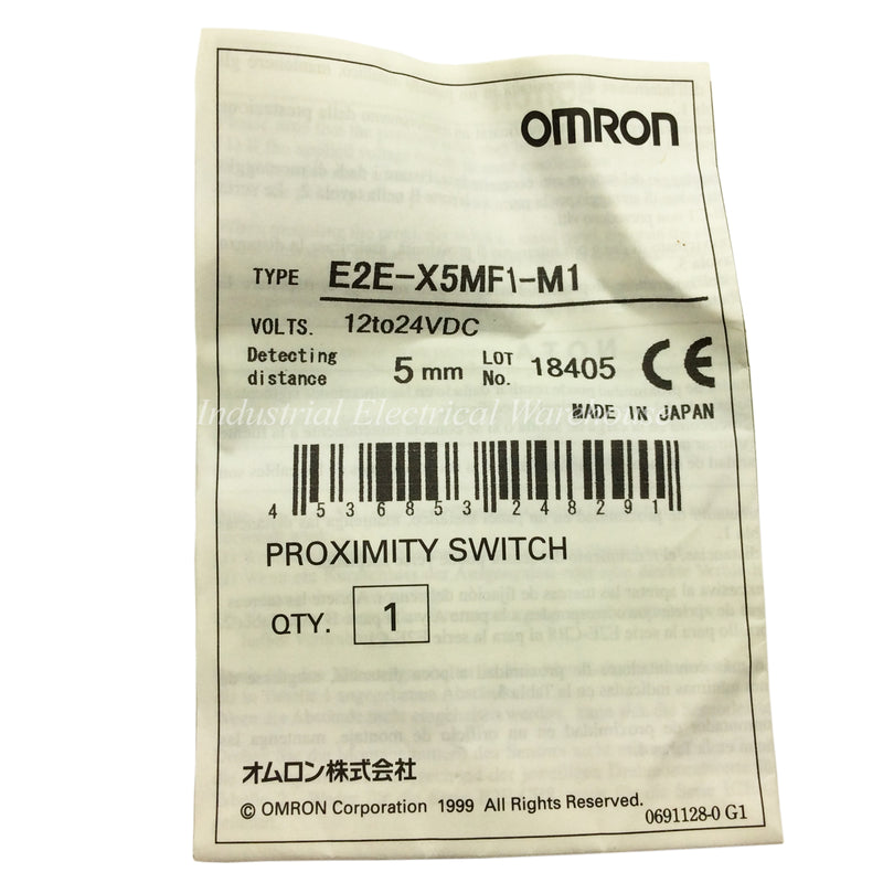 Omron Inductive Proximity Switch PNP 12 to 24VDC E2E-X5MF1-M1