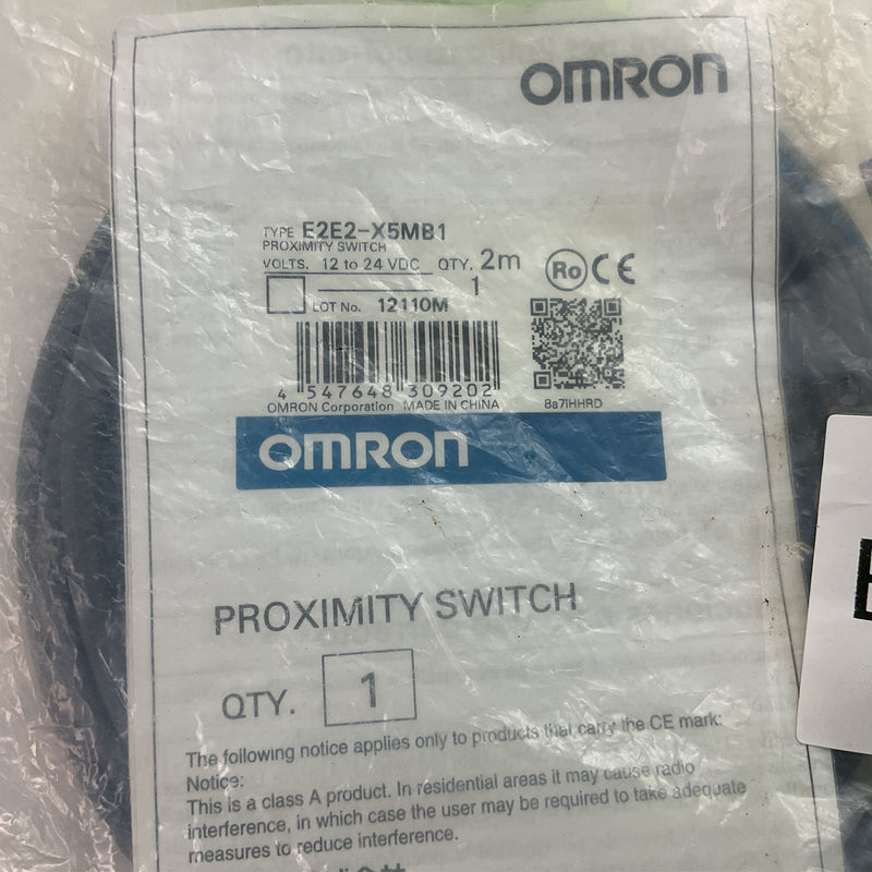 Omron Inductive Proximity Sensor Switch M12 12 to 24VDC 2m E2E2-X5MB1