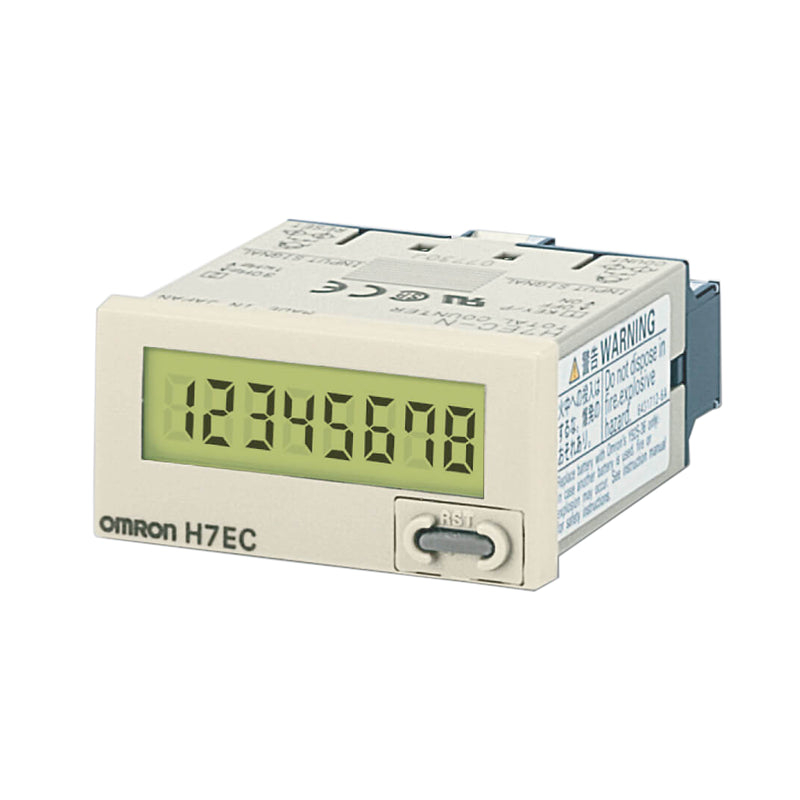 Omron Count Totalizer 1/32 DIN 30CPS 8-Digit Gray H7EC-N