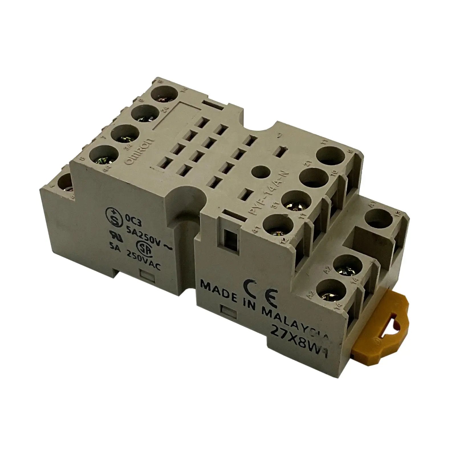 PYF-14A-N Omron Relay Socket Front 5A 250VAC | 14-Pin DIN Mount