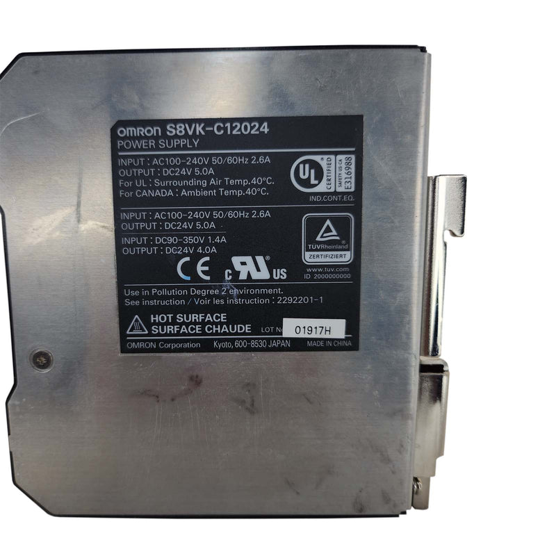 Omron Power Supply Switch Mode DIN Rail 85-264VAC 24VDC 5A 120W S8VK-C12024