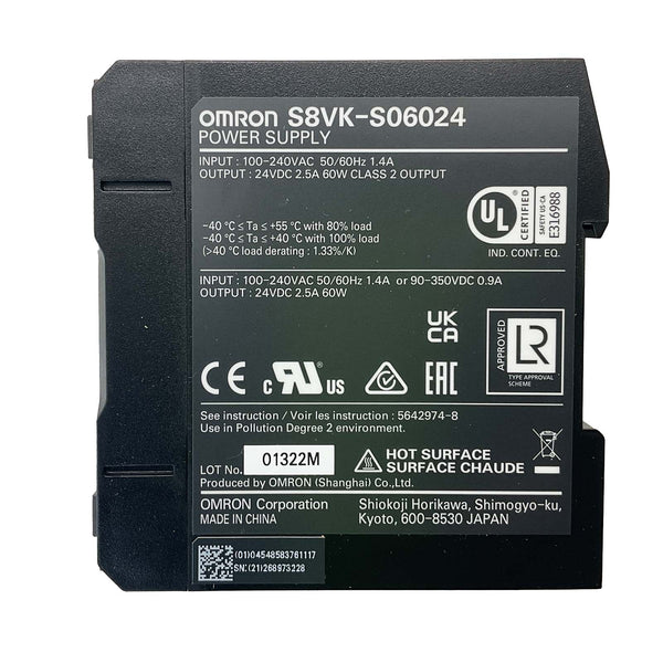 Omron Power Supply 85-264VAC 2.5A 60W DIN Rail S8VK-S06024