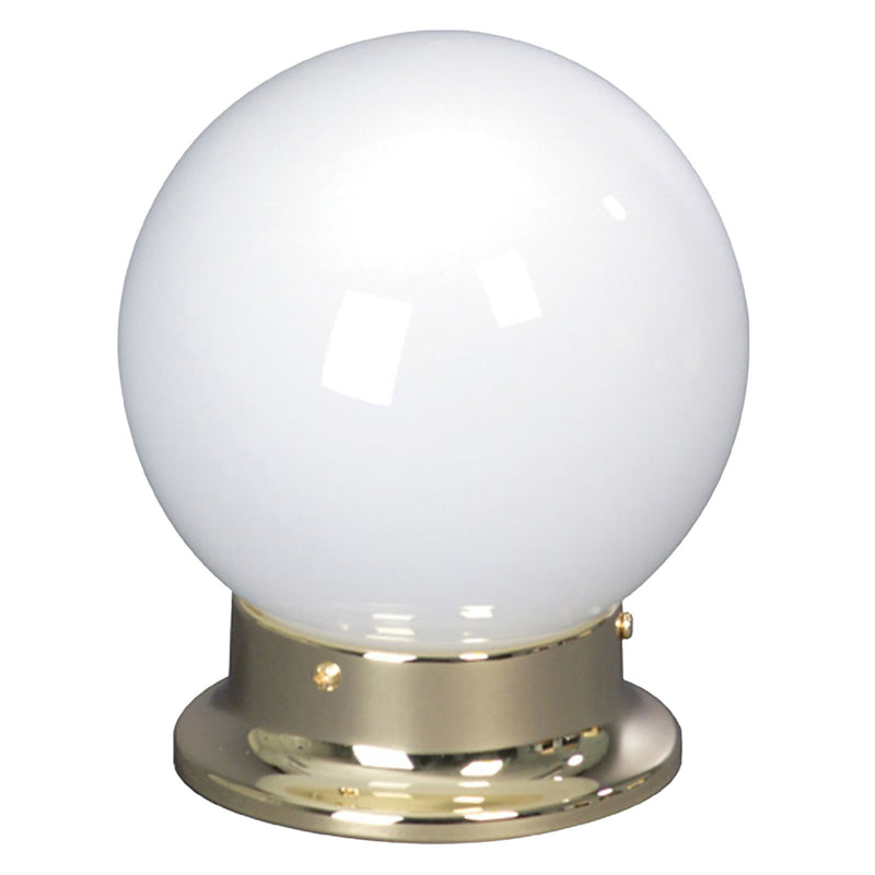Opal Ball Light Fitting White with Gold 230mm H x 200mm W