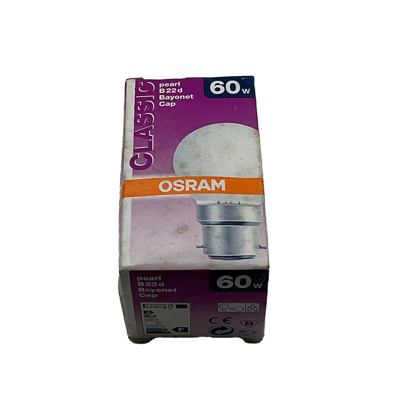 Osram B22d Bayonet Cap Light Bulb Globe Lamp Pearl 60W 240V 60BCP