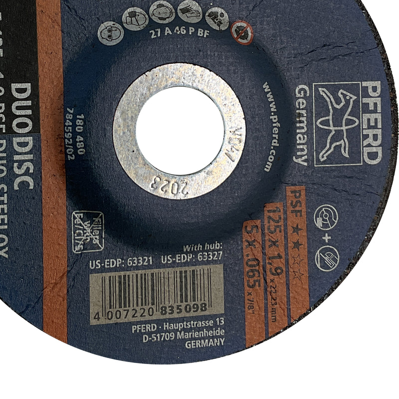 PFERD Cut-off Wheel PSF Dou Disc Steelox 125 x 1,9mm 62012630