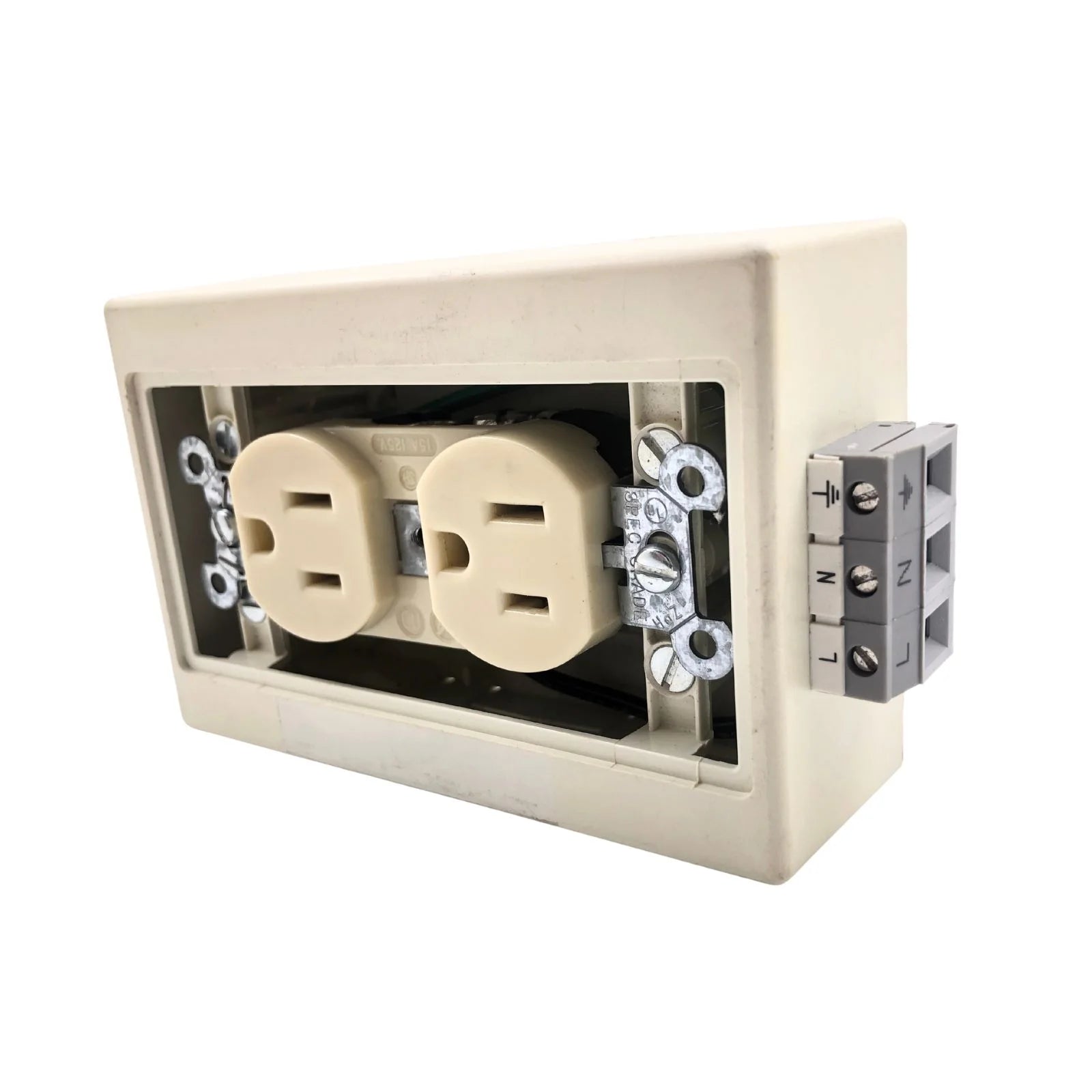 Phoenix Contact Rail-Mounted Dual Power Outlet 125VAC 15A EM-DUO 120/15 5600461