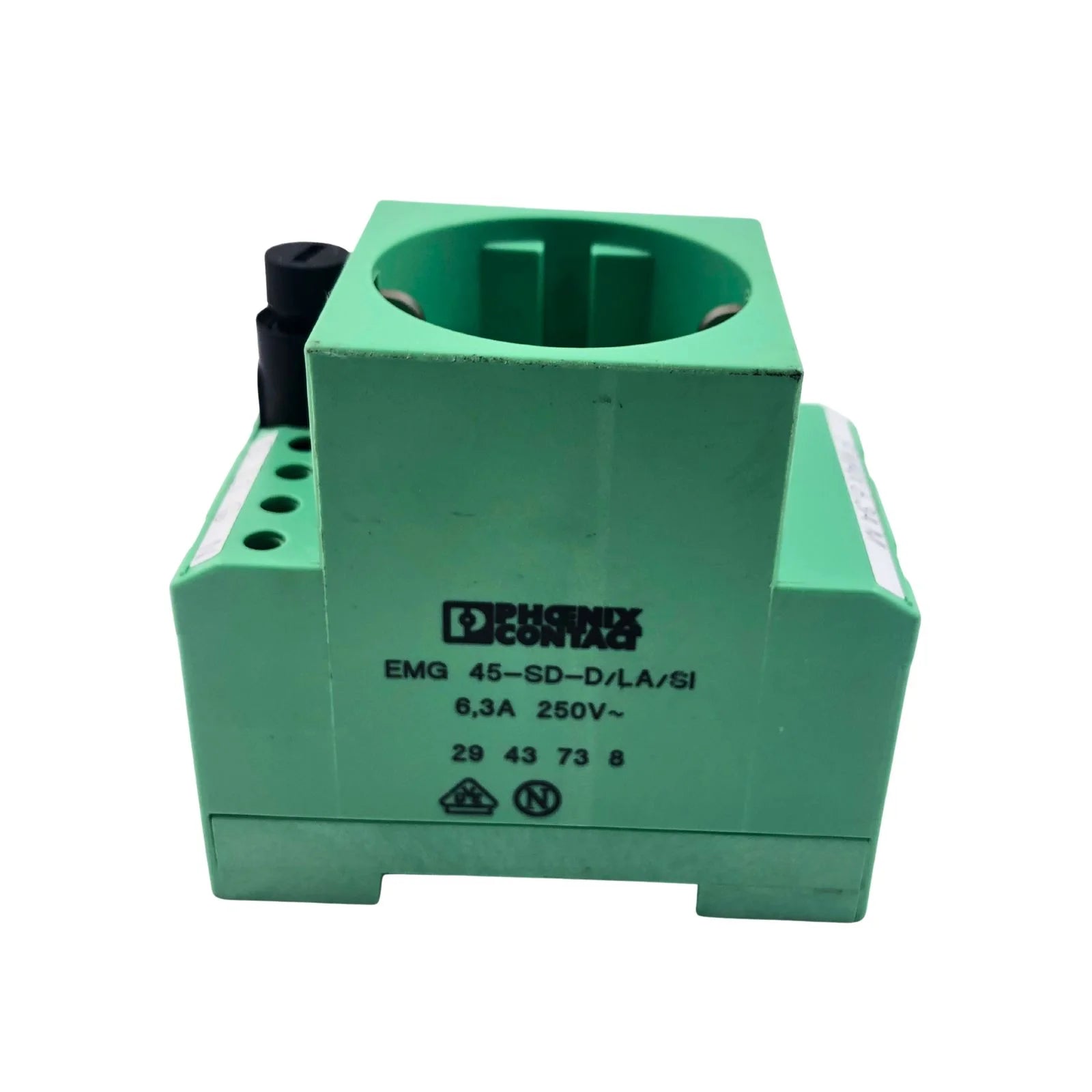 Phoenix Contact Rail Mountable Socket 250VAC 6.3A Fused EMG 45-SD-D/LA/SI 2943738