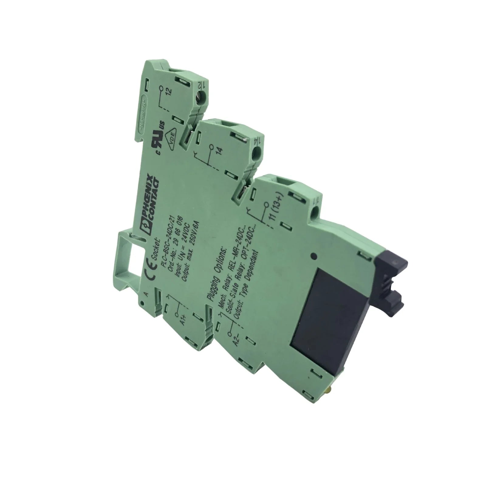 Phoenix Contact Relay Socket Green PLC-BSC-24DC/21 w/ Solid State Relay 2966595