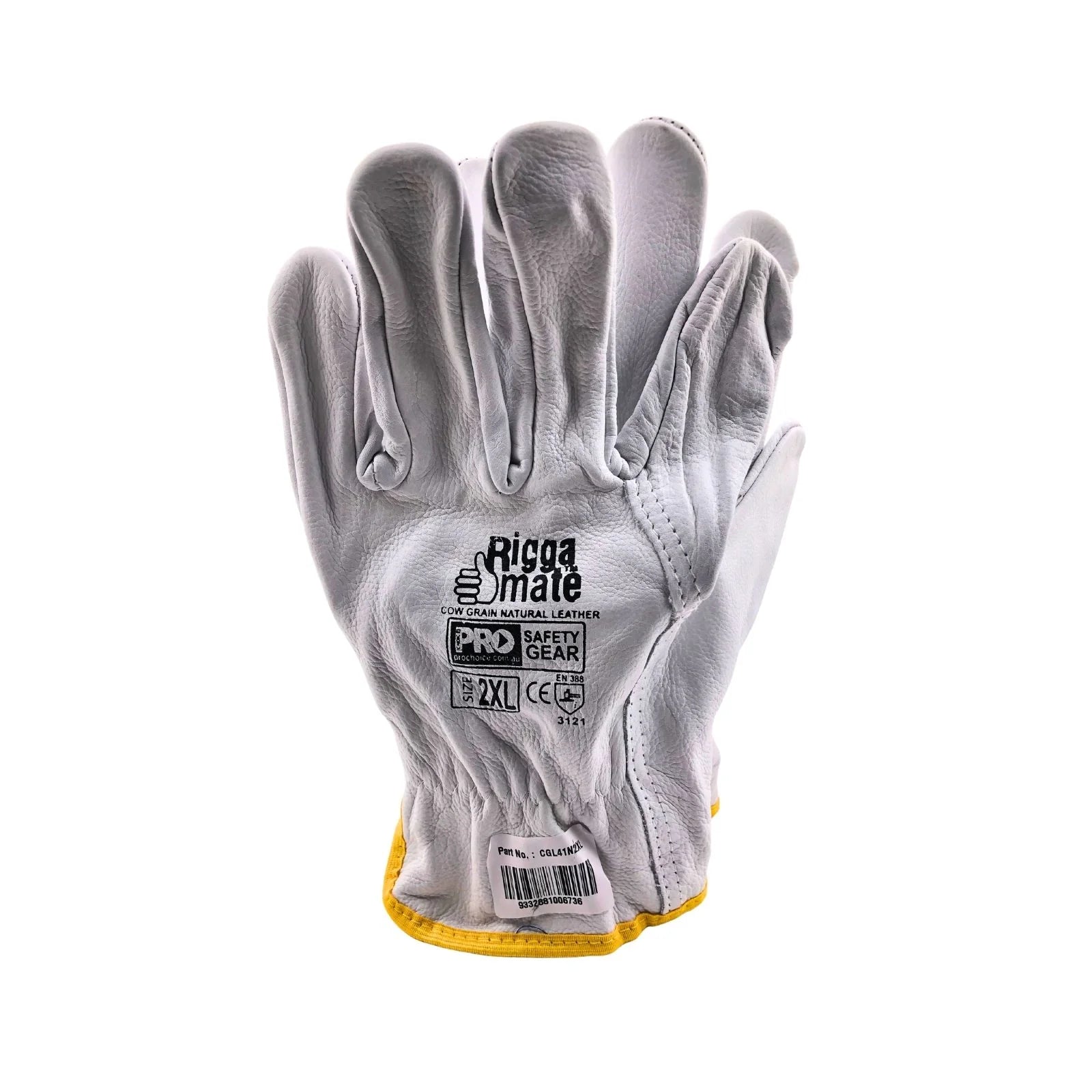 Riggamate Safety Industrial Leather Work Gloves 2XL White CGL41N2XL
