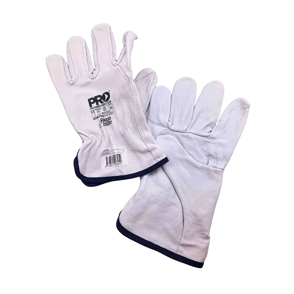 Riggamate Safety Industrial Leather Work Gloves XL White CGL41NXL