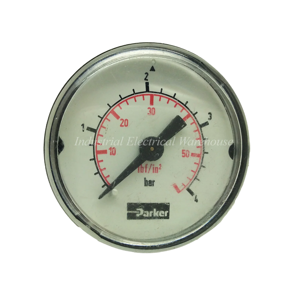 Parker Analogue Positive Pressure Gauge Back Entry 0-4 bar (0-58 psi) G¼ 40mm