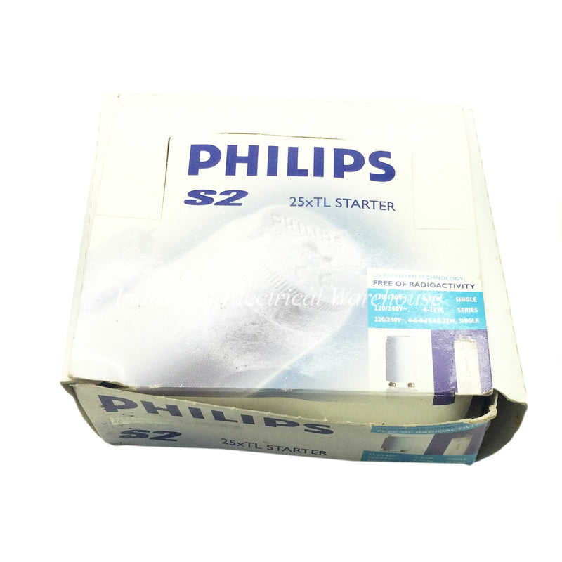 Philips TL Starter for 4-22 Watts Fluorescent Tube White S2