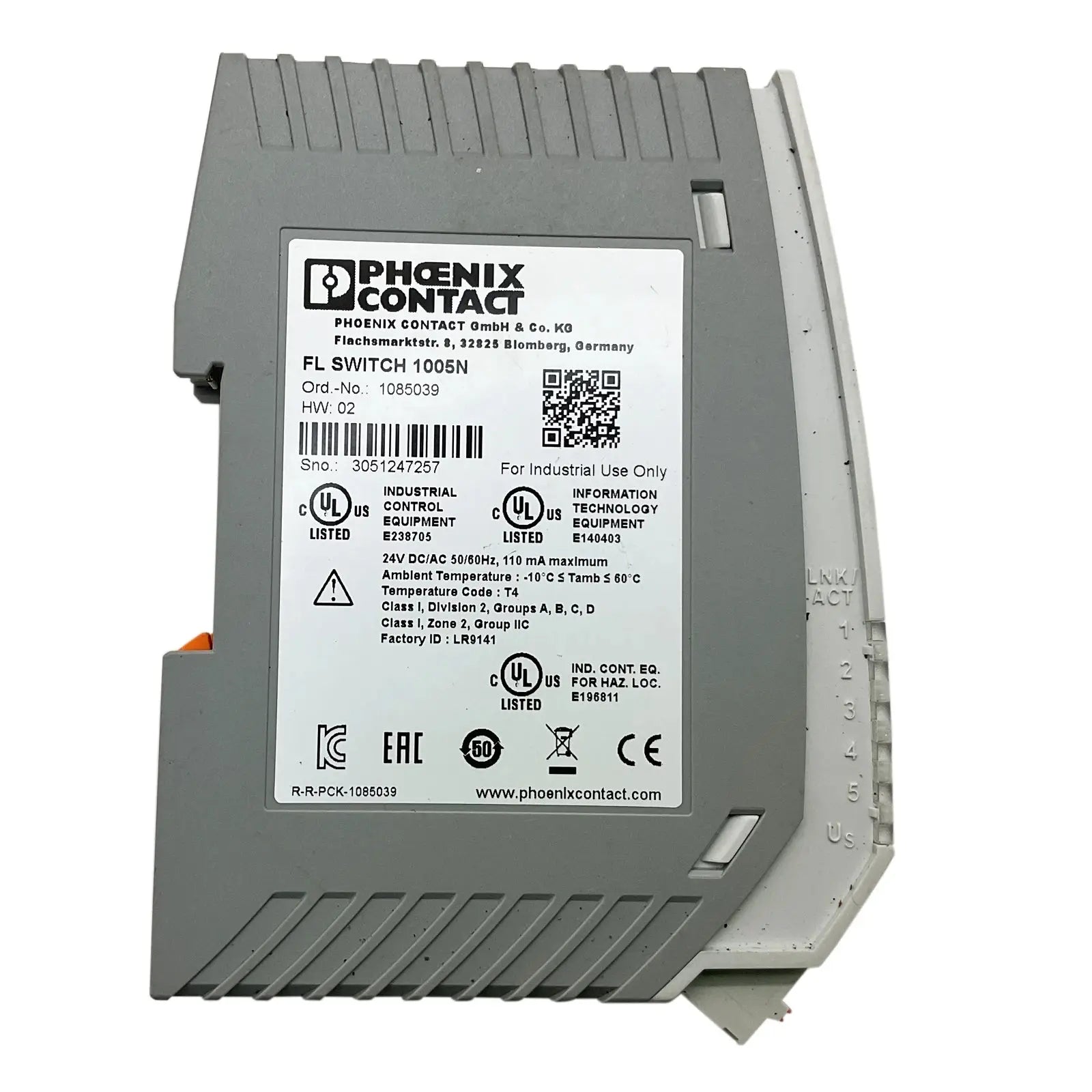 薄型イーサネットスイッチ　FL SWICH 1005N 2点 FL SWITCH 1005N - Industrial Ethernet Switch - 1085039 | Phoenix
