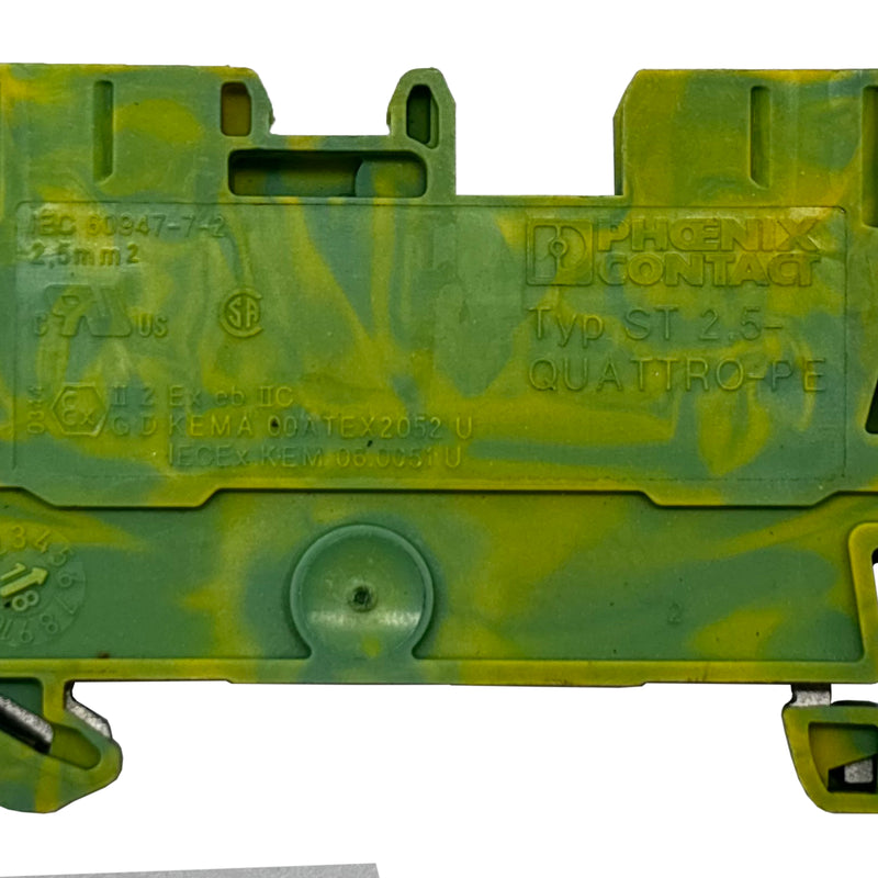 Phoenix Contact Terminal Block Green/Yellow ST-2,5 Quattro-PE