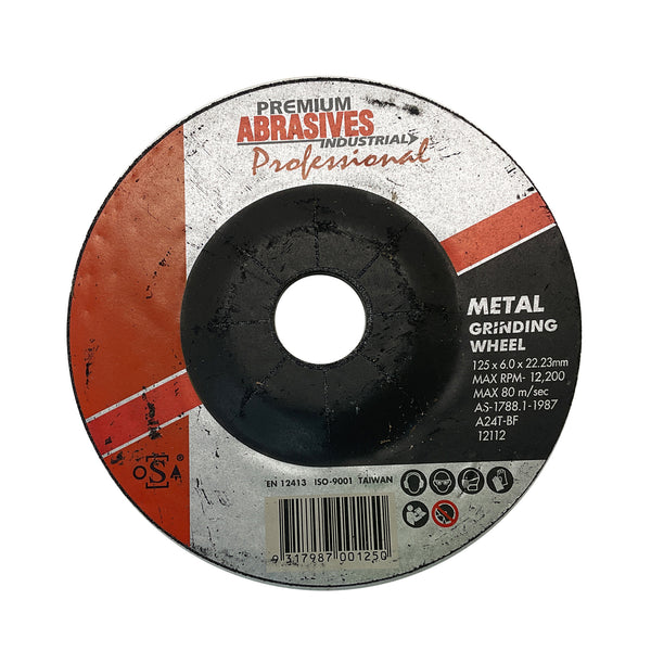 Premium Abrasive Metal Grinding Wheel 125x6.0x22.23mm 12112