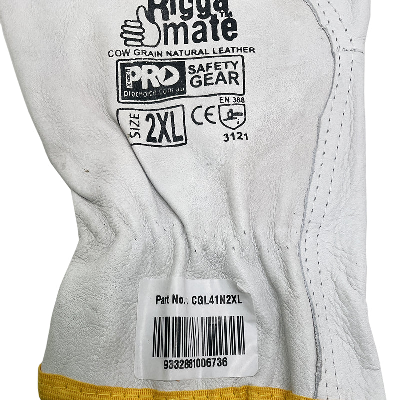 ProChoice Riggamate Glove Leather 2XL White CGL41N2XL