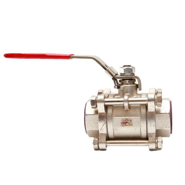 RV Ball Valve ON/OFF 316 Stainless Steel WOG 1000 3114 1 ½” 40mm Red