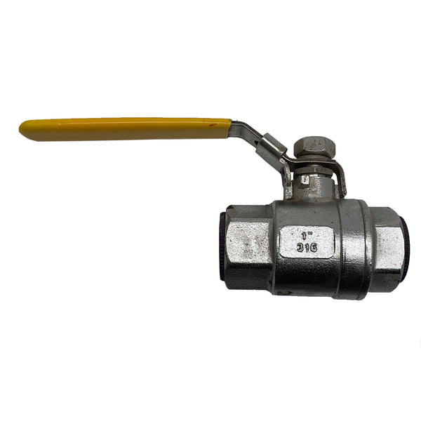 RV Ball Valve 1" Stainless Steel Yellow