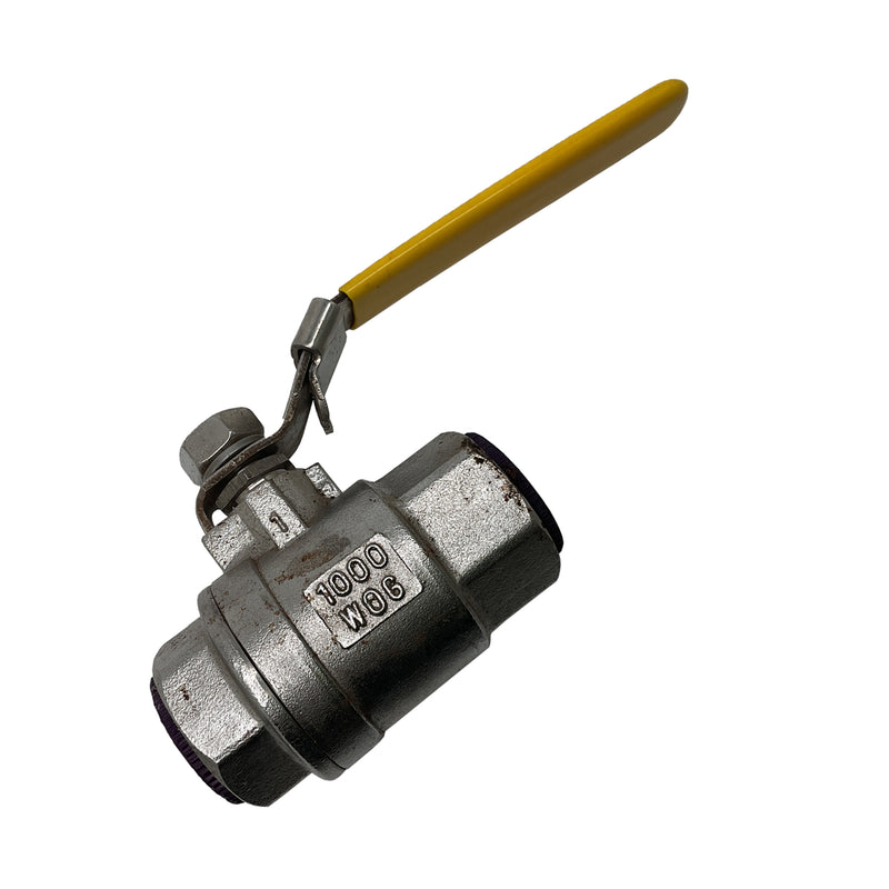 RV Ball Valve 1" Stainless Steel Yellow