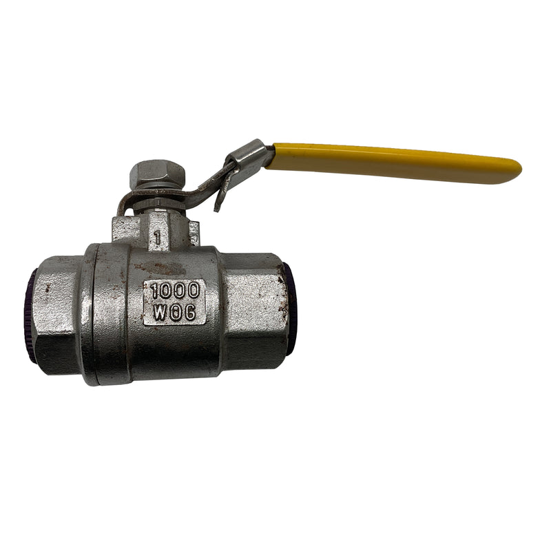 RV Ball Valve 1" Stainless Steel Yellow