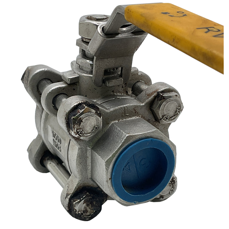 RV Ball Valve 3/4" Stainless Steel Yellow