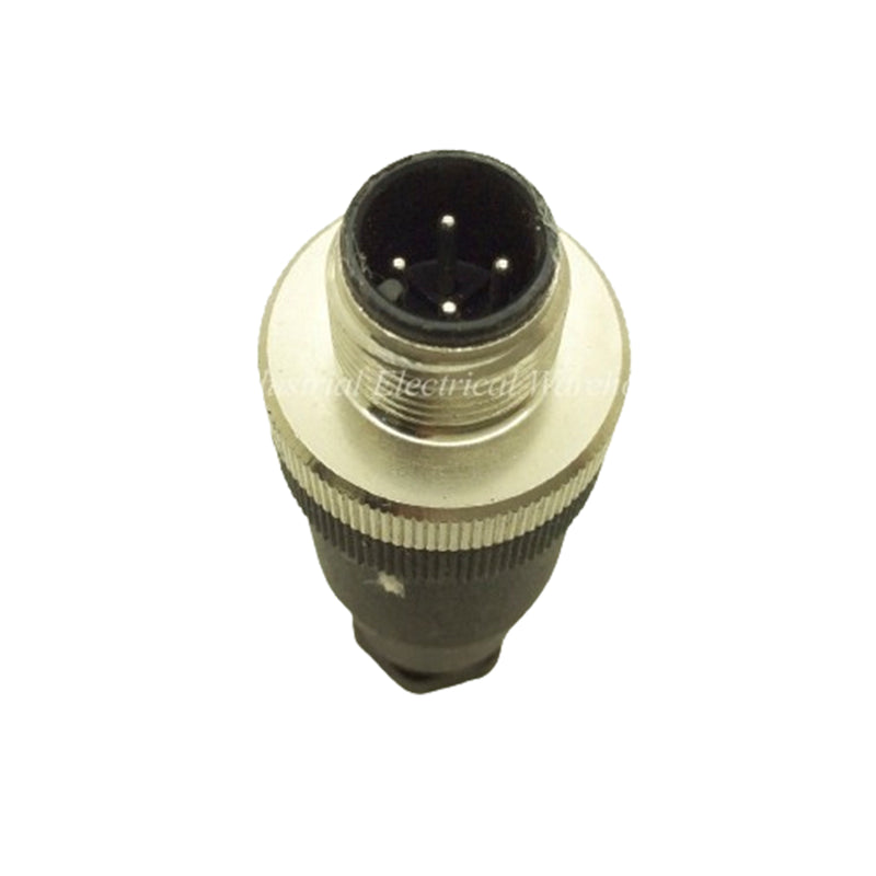 Re-wireable Straight Electrical Connector Plug 4 Pin M12 Male