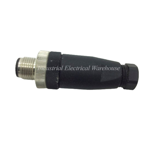 Re-wireable Straight Electrical Connector Plug 4 Pin M12 Male