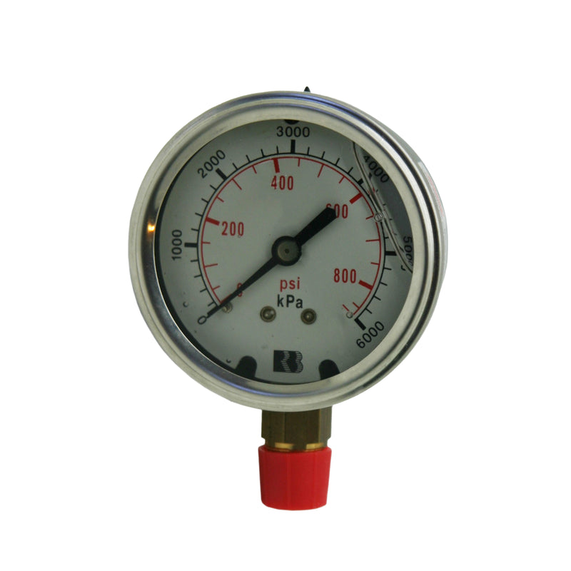 Ross Brown Liquid Filled Pressure Gauge 63mm L63MMX600KPA/PSI 1614325