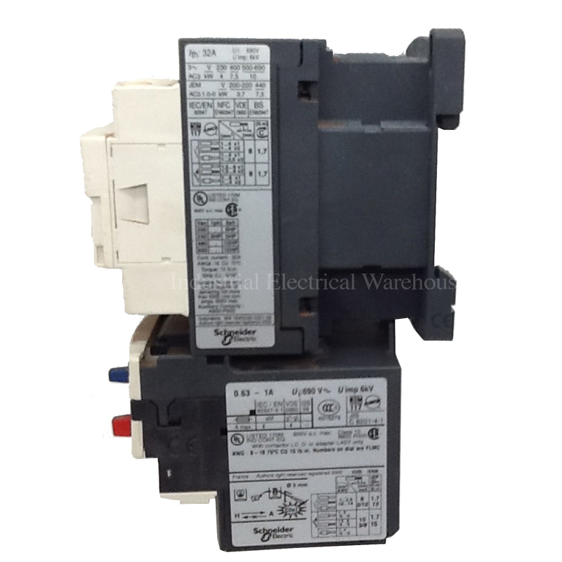 Schneider Electric / Telemecanique Contactor LC1D18U7 Overload Relay LRD06 Assembly