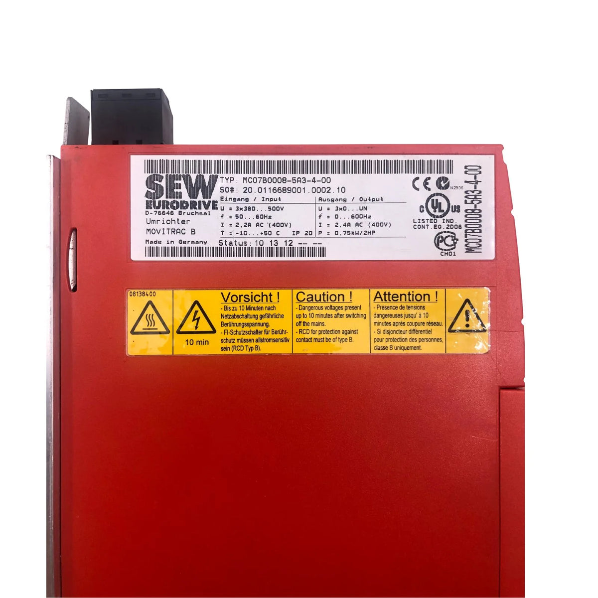 SEW EURODRIVE Inverter Movitrac B 2.4A 400V MC07B0008-5A3-4-00
