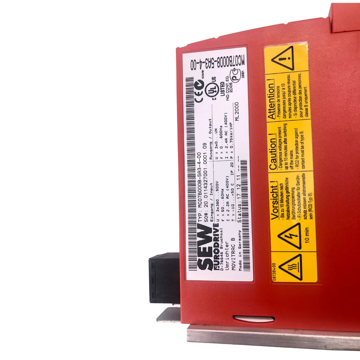 SEW EURODRIVE Inverter Movitrac B 2.4A 400V MC07B0008-5A3-4-00