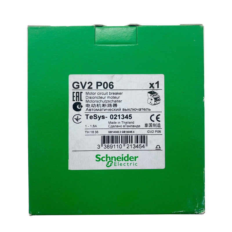 Schneider Electric / Telemecanique Circuit Breaker 1-1.6A GV2 P06