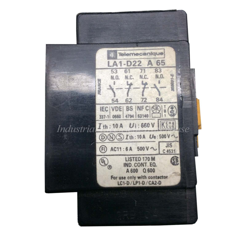 Schneider Electric / Telemecanique Auxiliary Contact 10A 660VAC LA1-D22