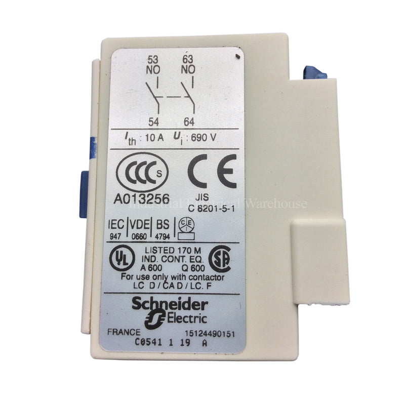 Schneider Electric / Telemecanique Auxiliary Contact Block 5mA 17V LADN20