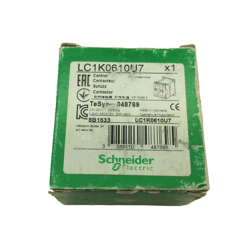 Schneider Electric / Telemecanique Contactor 230Vac Coil 3 Pole 3NO LC1K0610U7